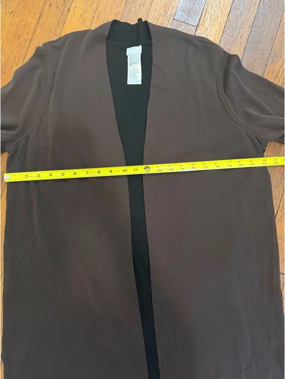 Chico's Travelers 2-Tone Sweater Cardi Jacket, Coffee Bean, Size 2